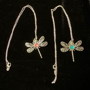 HAND PAINTED FireFly Necklace by INDIANA ARTIST SUSAN OTTINGER One of Kind pink